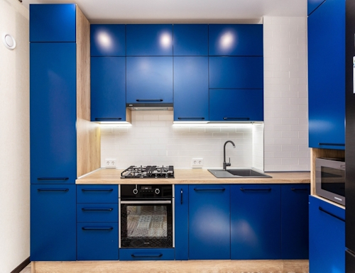 синие кухни фото цены в Москве